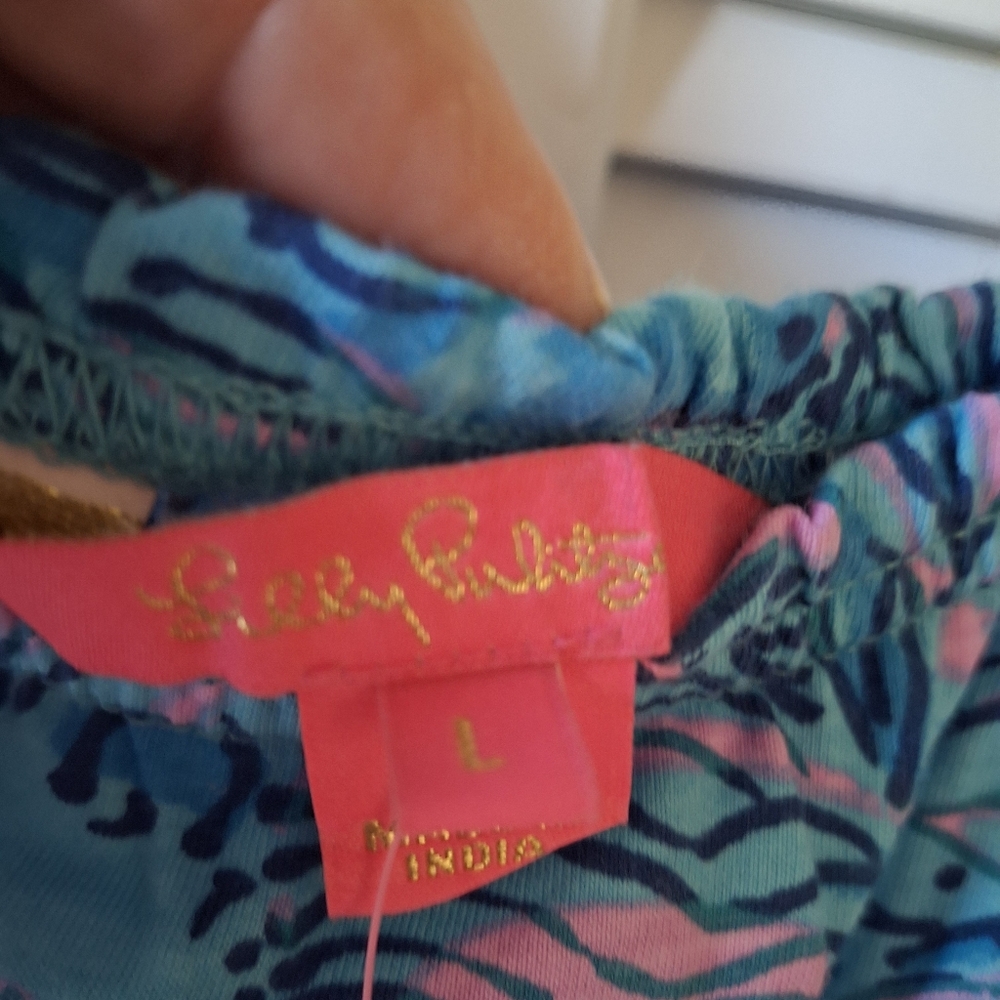 Lilly Pulitzer Vibrant Blue and Pink Top - Picture 3 of 5